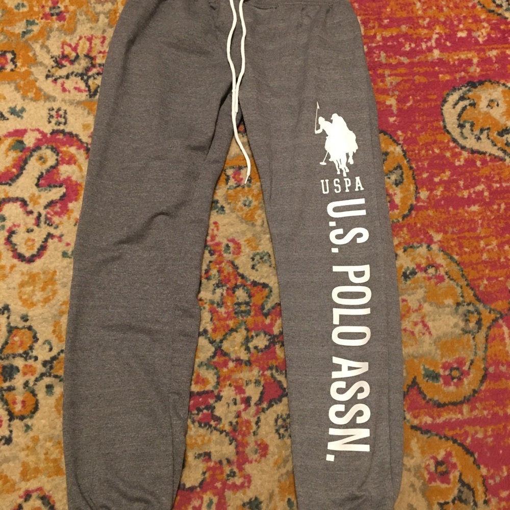 U.S. Polo Assn. Gray Sweatpants with Drawstring Waist